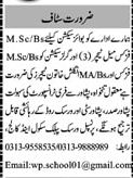 Apply Online For Warsak Public School And College Peshawar Jobs 2023