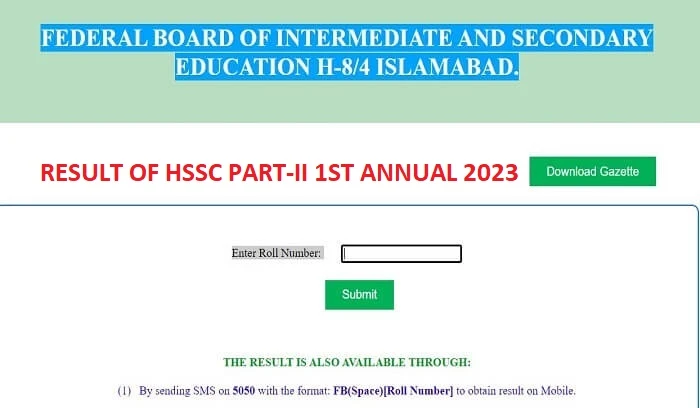 FBISE HSSC Part 2 Results 2023: Check Class 12 Results Online Now!