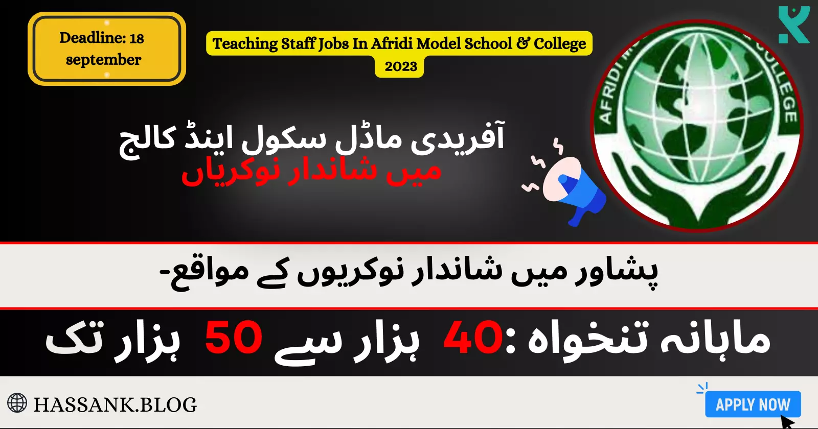 Teaching Staff Jobs In Afridi Model School & College