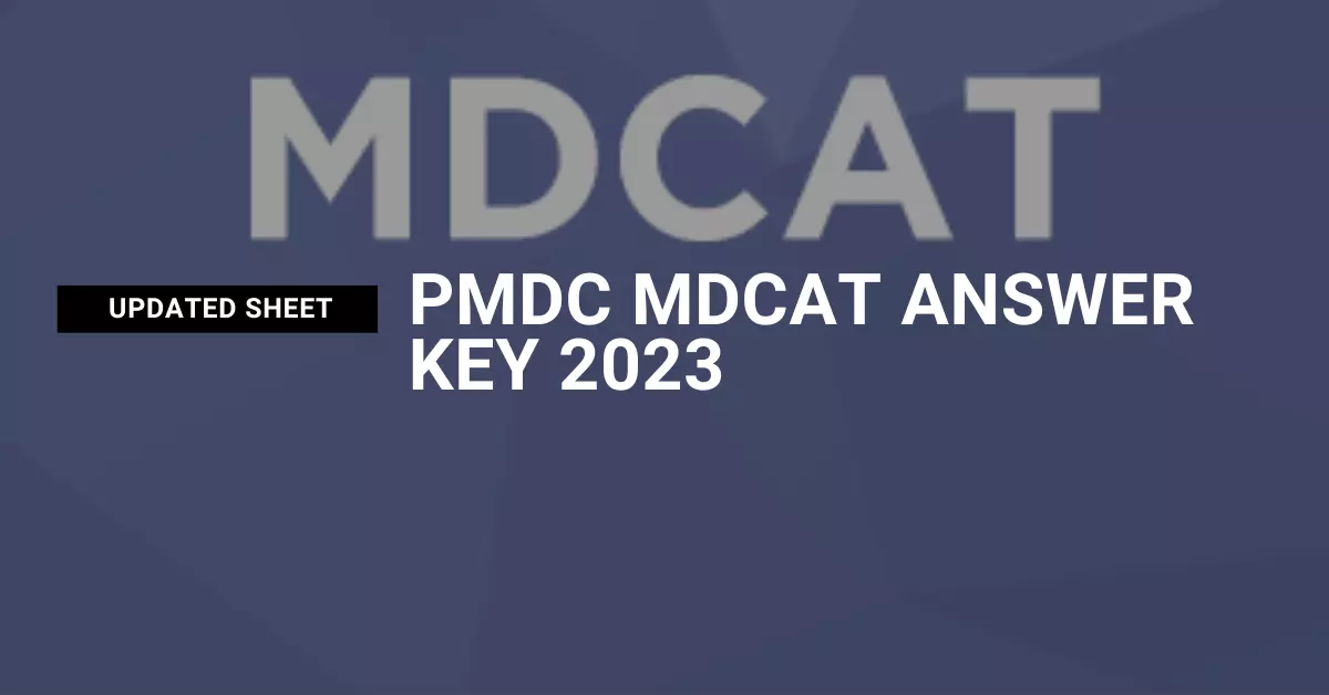 [updated sheet] PMDC MDCAT Answer Key 2023