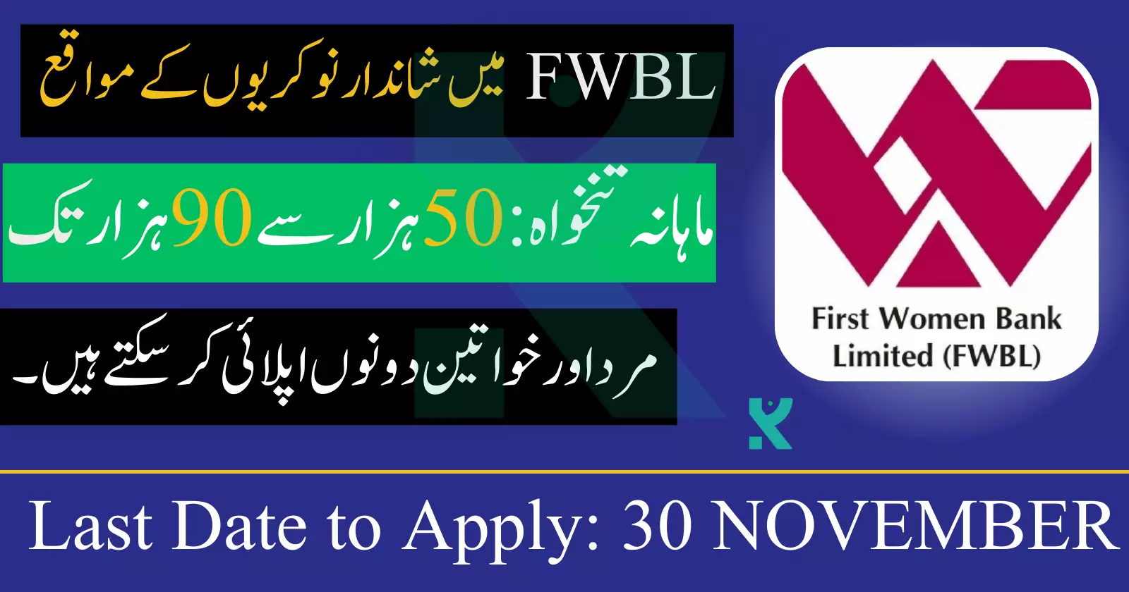 First Women Bank Limited Karachi Hiring Exciting Career Opportunities in FWBL