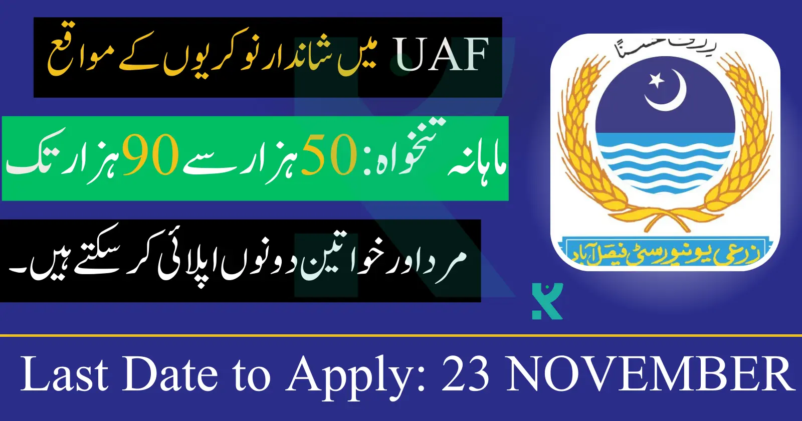 University of Agriculture Faisalabad (UAF Jobs) is hiring!
